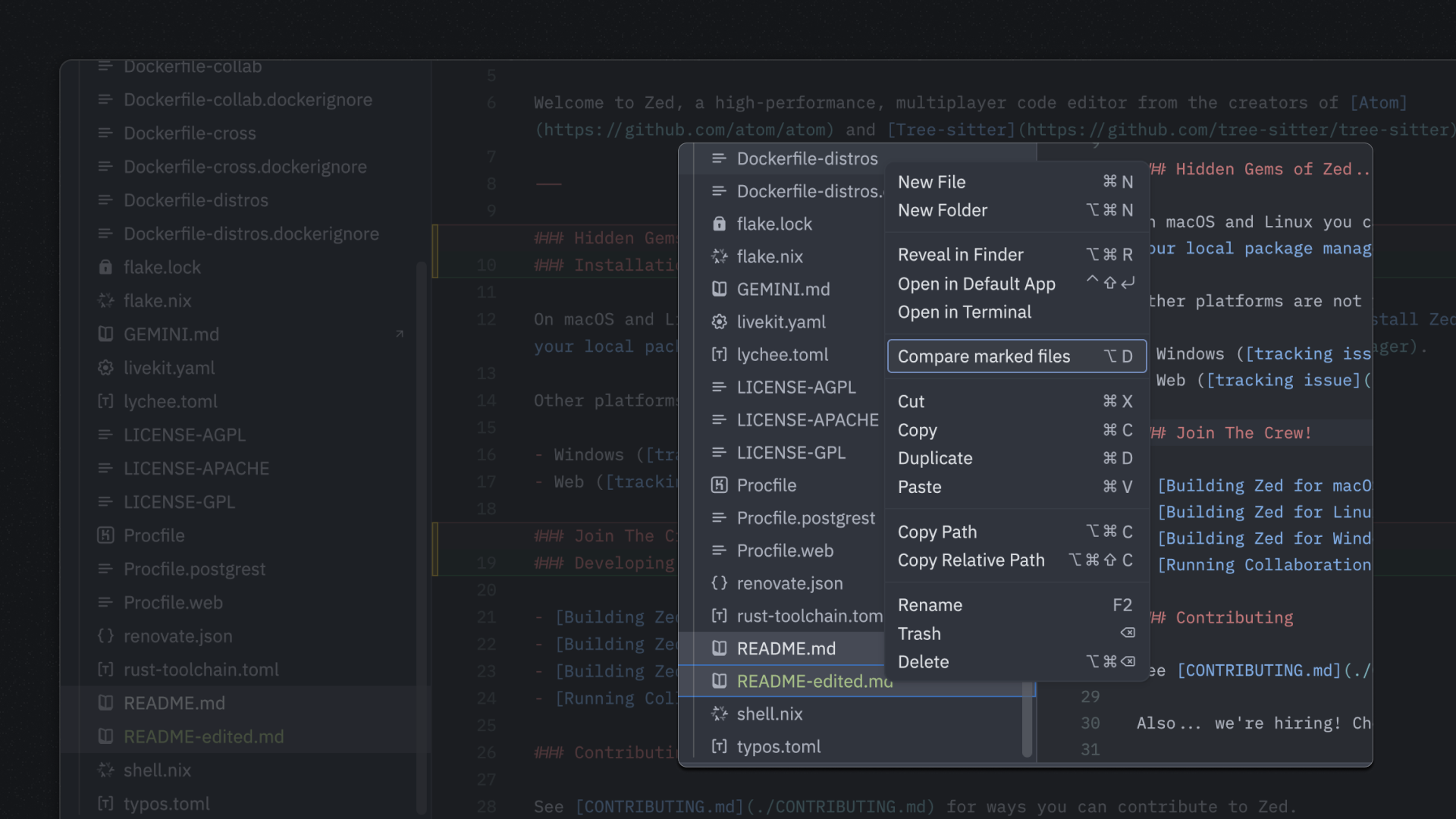 Compare Marked Files