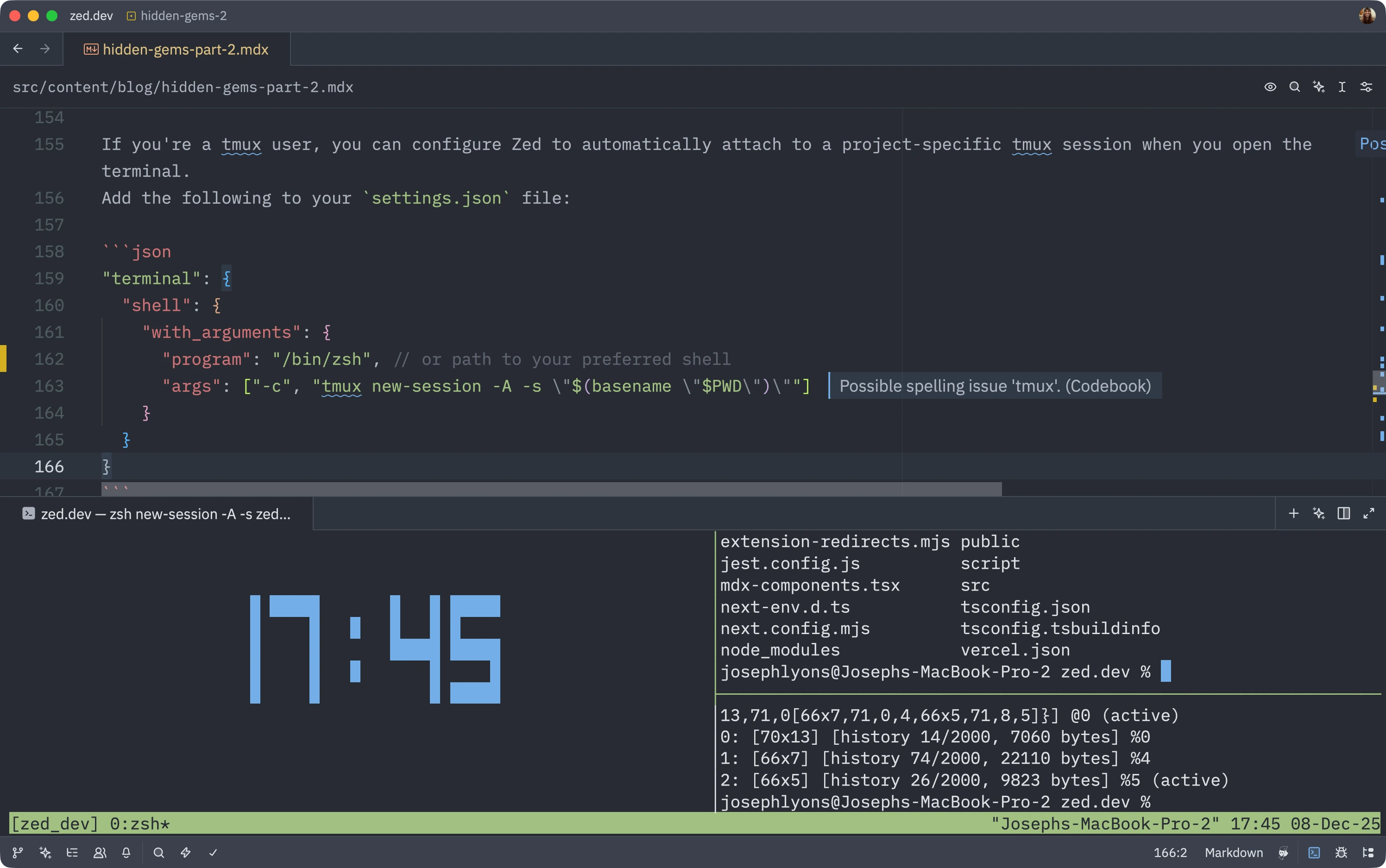 Launch Terminal with tmux Sessions